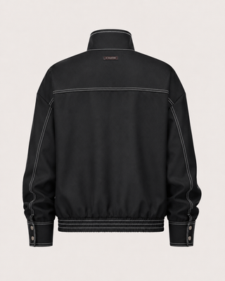 CHAQUETA BOMBER HILO NEGRA