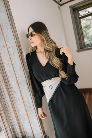 VESTIDO CREPÉ NEGRO