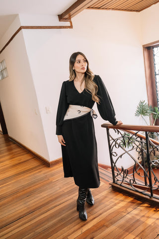 VESTIDO CREPÉ NEGRO