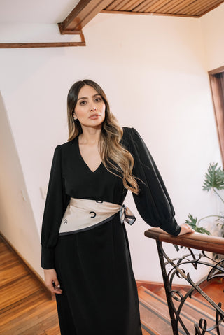 VESTIDO CREPÉ NEGRO