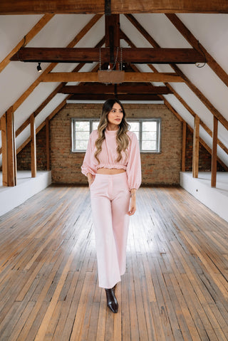 CAMISA CREPÉ ROSA