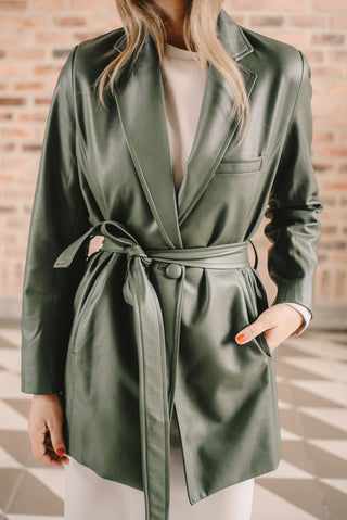 BLAZER OLIVA EFECTO PIEL