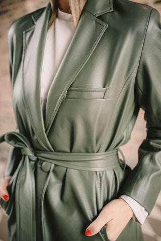BLAZER OLIVA EFECTO PIEL