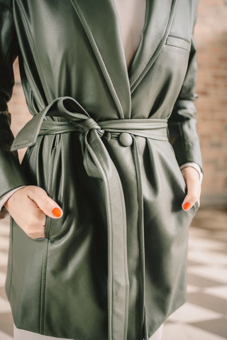 BLAZER OLIVA EFECTO PIEL