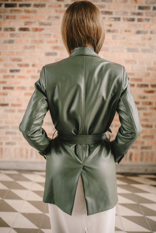 BLAZER OLIVA EFECTO PIEL