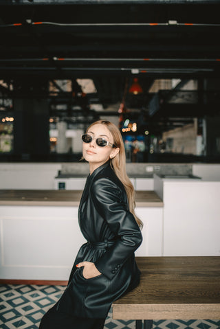 BLAZER NEGRO EFECTO PIEL