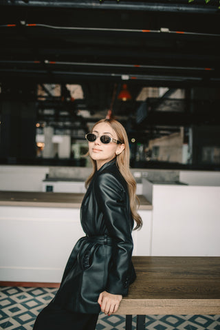 BLAZER NEGRO EFECTO PIEL
